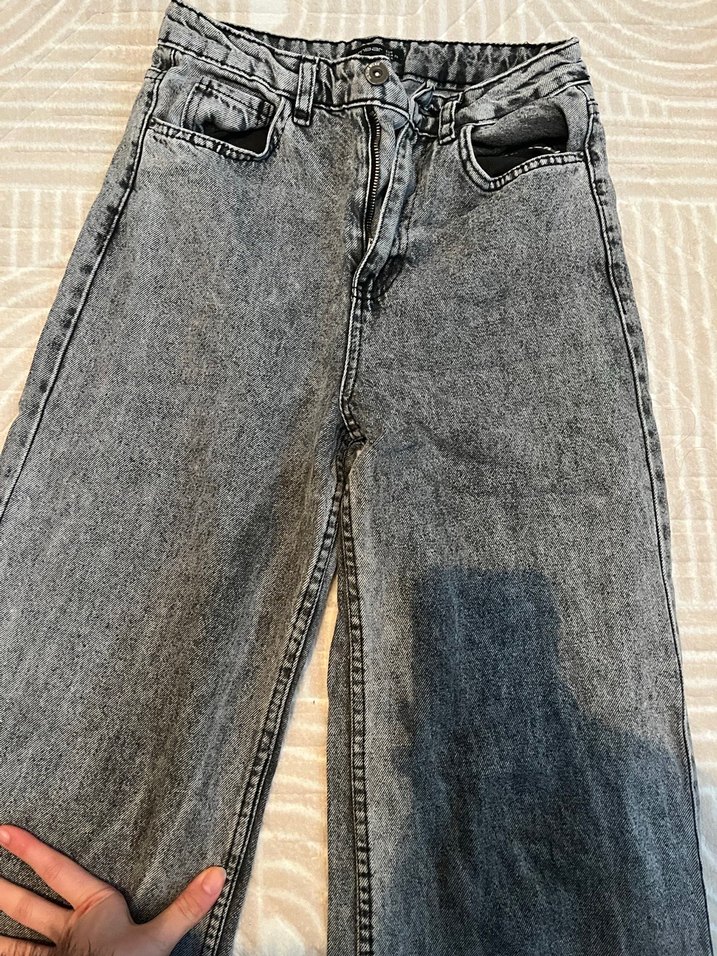 Gri Kadın Kot Pantolon - Görsel 2