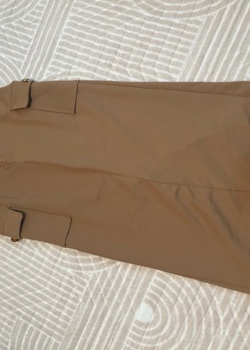 Düğmeli Bej etek - Görsel 6