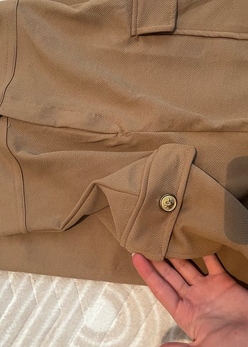 Düğmeli Bej etek - Görsel 2