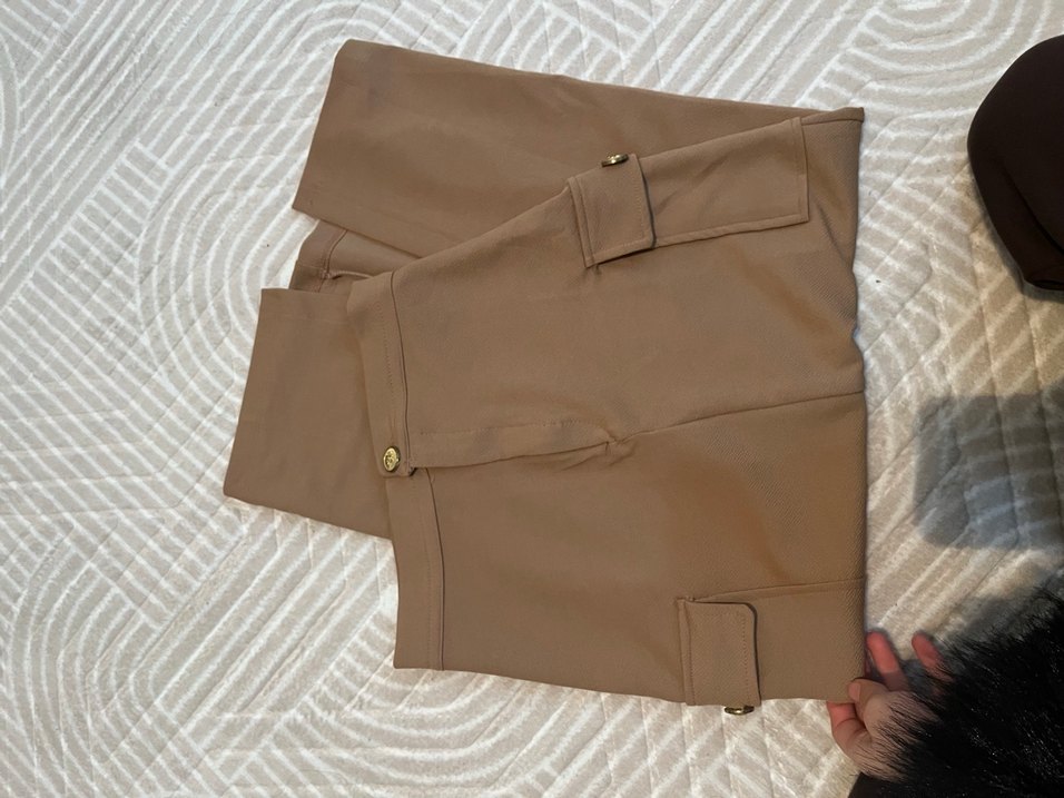 Düğmeli Bej etek - Görsel 4