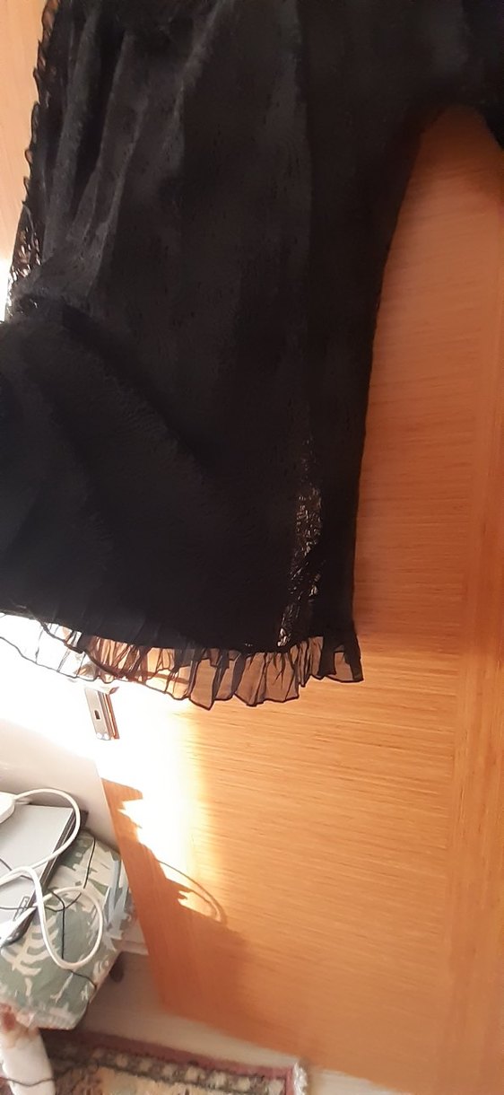 Dantel Detaylı Siyah Uzun Kollu Bluz - Görsel 4