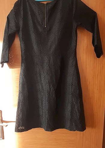 Dantel Detaylı Siyah Midi Kadın Tunik,elbise. - Görsel 6