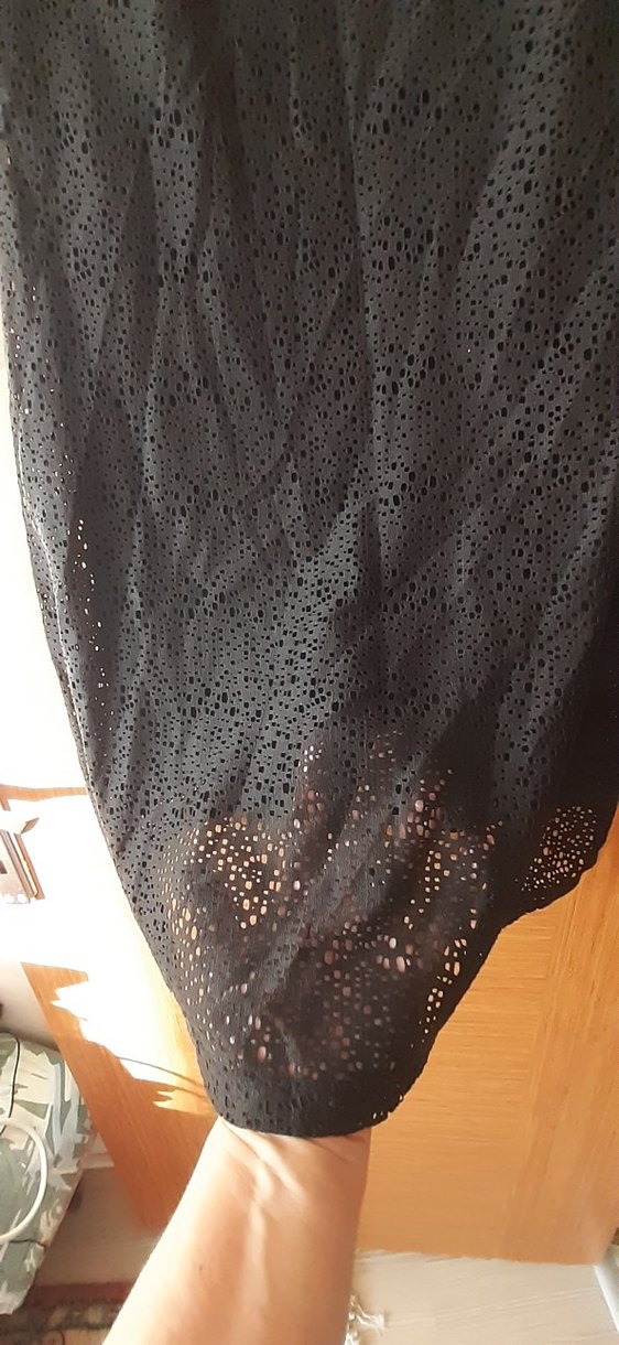 Dantel Detaylı Siyah Midi Kadın Tunik,elbise. - Görsel 2