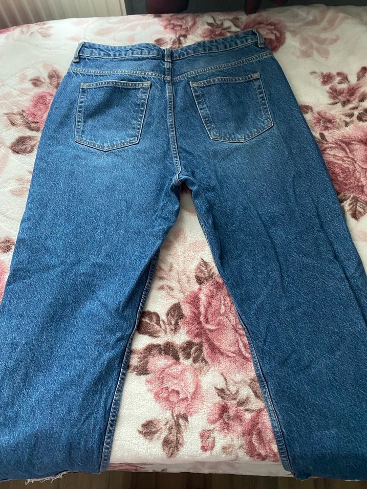 Mavi Bol Kesim Kadın Denim Pantolon - Görsel 2