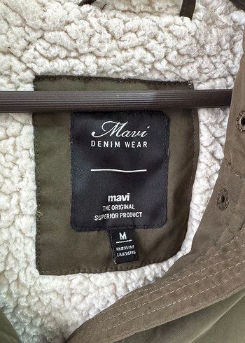 Mavi marka Kürklü haki Kadın mont - Görsel 2