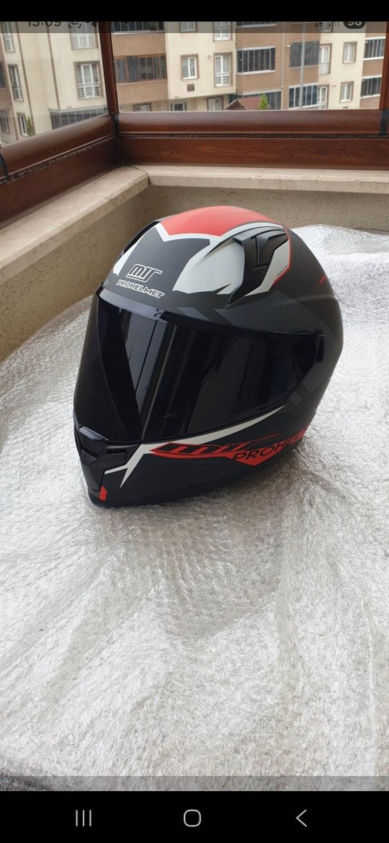 Kırmızı Baskılı MT Prohelmet Motosiklet Kaskı - Görsel 3