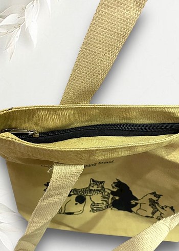 Bej Baskılı Kadın Omuz Çantası - Görsel 2