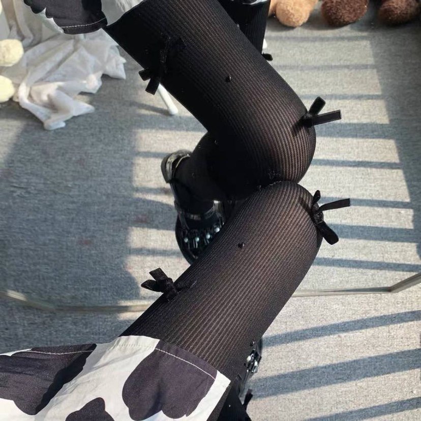 Nakışlı Pilili Siyah Gotik Tayt - Görsel 3