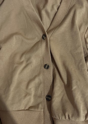 Düğmeli Kahverengi Midi Hırka - Görsel 2