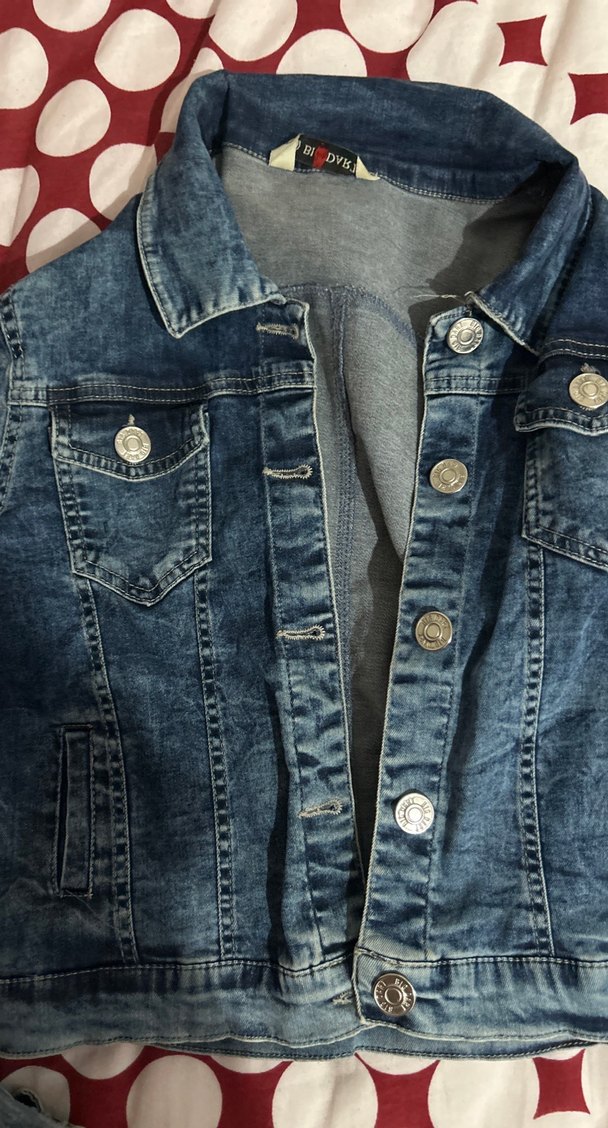 Düğmeli Mavi Kadın Denim Ceket - Görsel 2