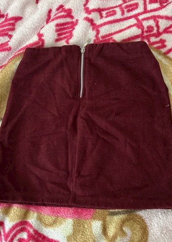 Bordo Kadın Mini Etek - Görsel 2