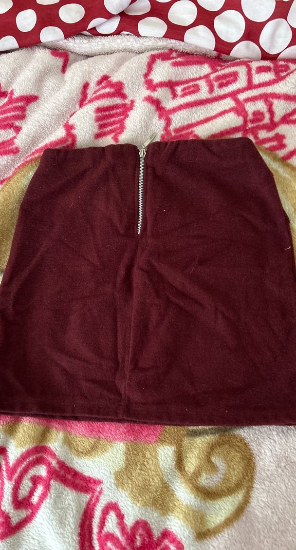 Bordo Kadın Mini Etek - Görsel 2