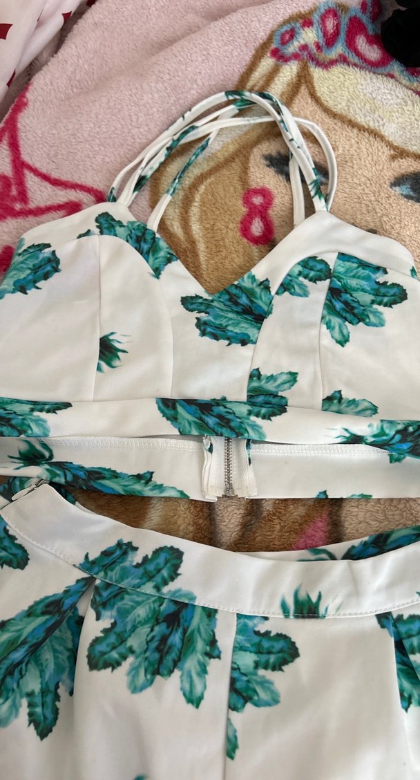 Beyaz Çiçekli Mini Bohem Kadın Tulum - Görsel 3