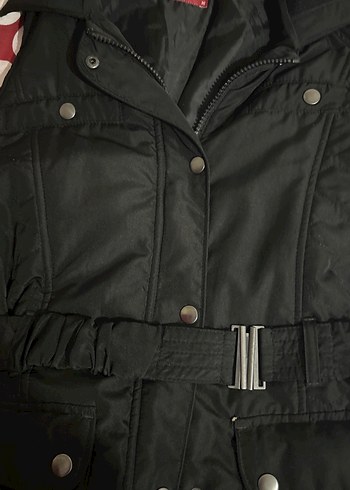 Kemerli Siyah Midi Kadın Yelek - Görsel 2