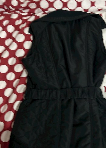 Kemerli Siyah Midi Kadın Yelek - Görsel 3