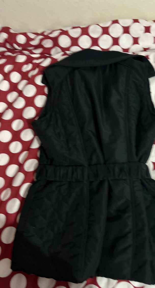 Kemerli Siyah Midi Kadın Yelek - Görsel 3