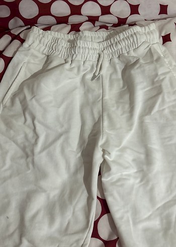 Düğmeli Beyaz Kadın Eşofman Altı - Görsel 2