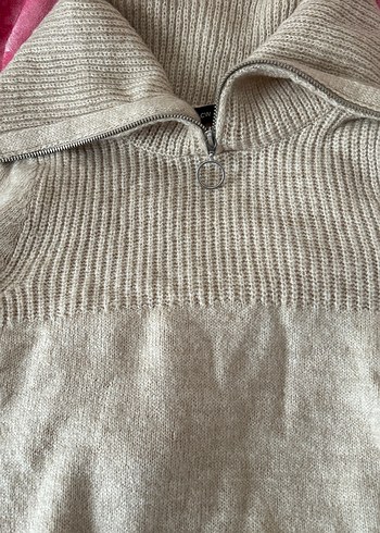 Bej Yarım Balıkçı Yaka Triko Kadın Kazak - Görsel 2