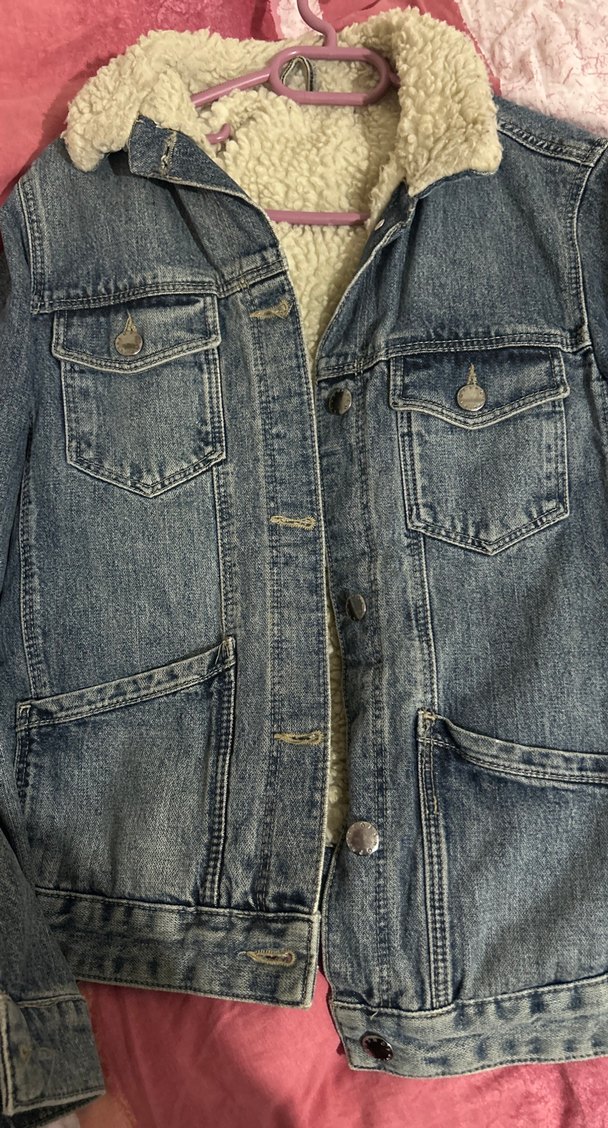 Düğmeli Mavi Kadın Kot Ceket - Görsel 4