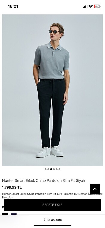 Hunter Smart Erkek Chino Pantolon Slim Fit