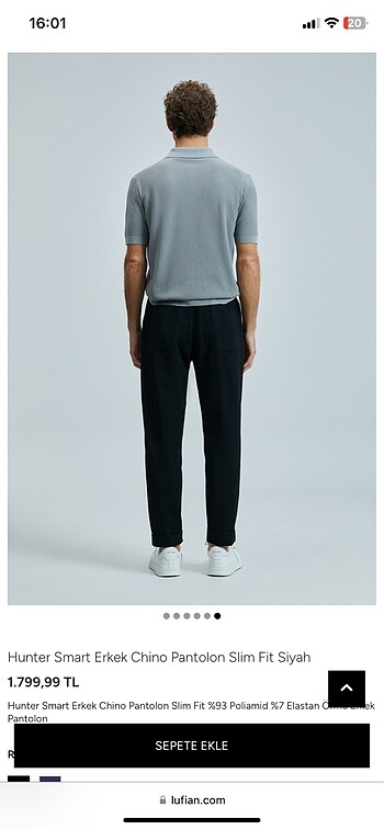 Lufian Hunter Smart Erkek Chino Pantolon Slim Fit