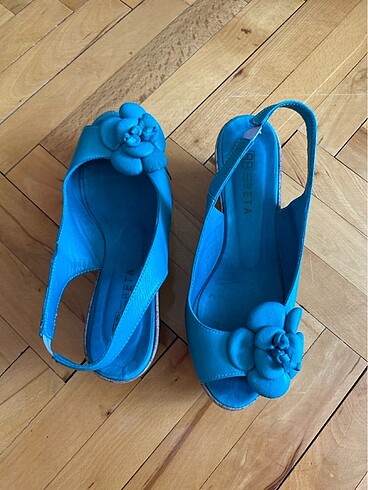 39 Beden mavi Renk Beta Mavi Dolgu Topuk Ayakkabı