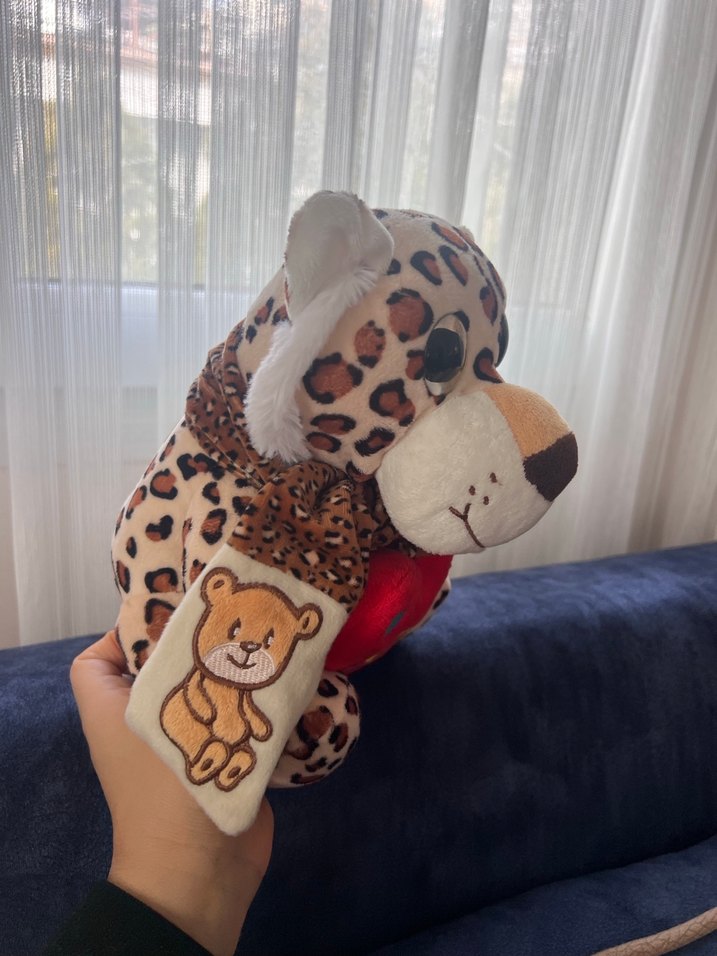 Renkli Desenli Leopar Peluş Oyuncak - Görsel 2