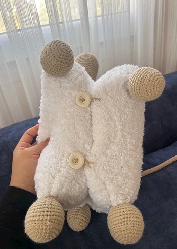 Beyaz ve Gri Peluş Koyun Oyuncak - Görsel 4