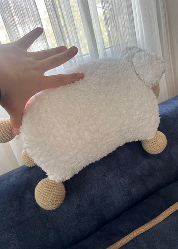 Beyaz ve Gri Peluş Koyun Oyuncak - Görsel 3
