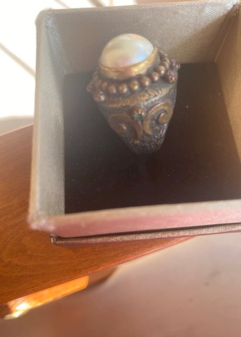 Bohem tarzı gümüş inci yüzük incisinde ufak bi nokta var - Görsel 3