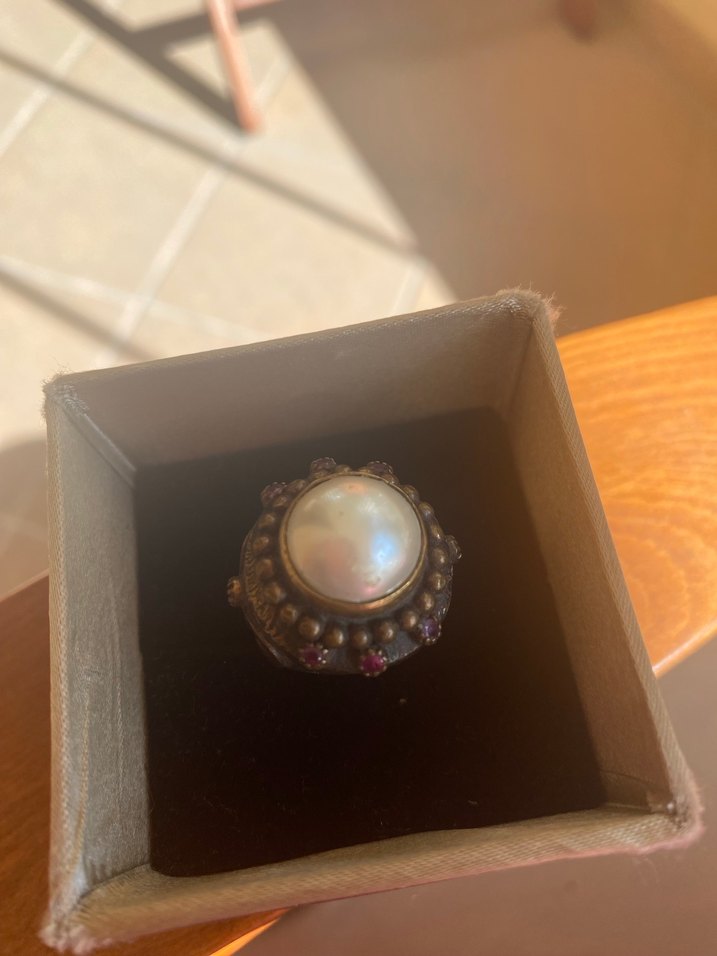 Bohem tarzı gümüş inci yüzük incisinde ufak bi nokta var - Görsel 2