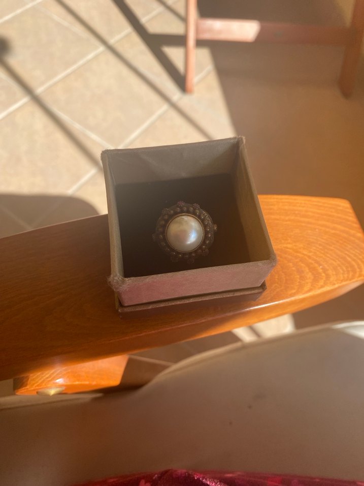 Bohem tarzı gümüş inci yüzük incisinde ufak bi nokta var - Görsel 5