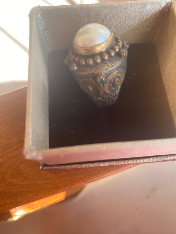 Bohem tarzı gümüş inci yüzük incisinde ufak bi nokta var - Görsel 3