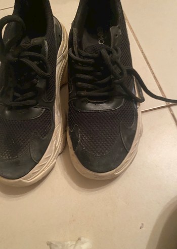 Siyah Bağcıklı Kadın Spor Ayakkabı - Görsel 5