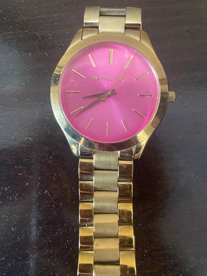 Parlak Pembe Kadranlı Kadın Saati - Görsel 4