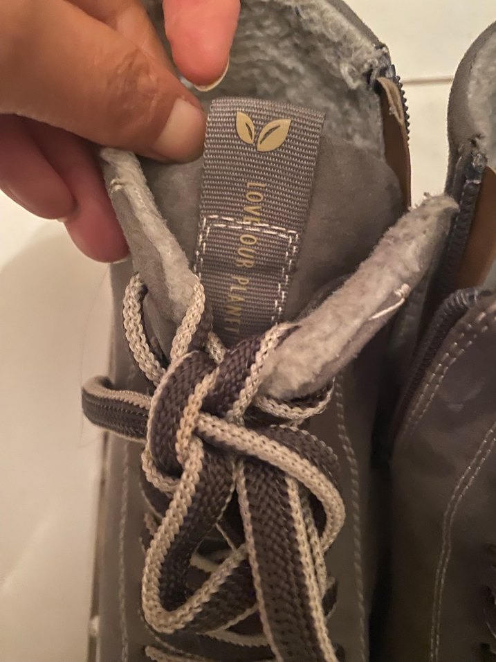 Gri Süet Kürklü Kadın Dolgu Topuk Bot love our planet markası - Görsel 3