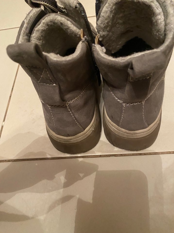 Gri Süet Kürklü Kadın Dolgu Topuk Bot love our planet markası - Görsel 4