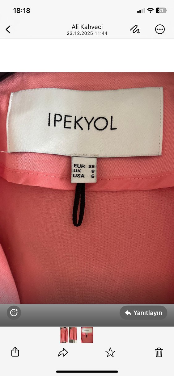 IPEKYOL Pembe Nakışlı Düğmeli Ceket - Görsel 3