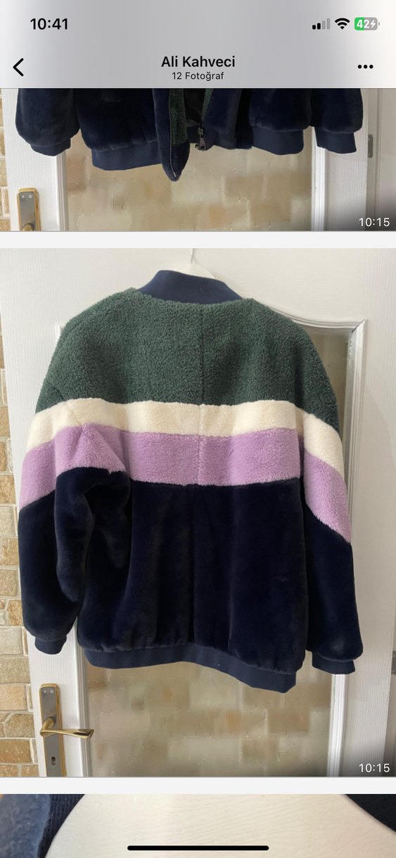 Renkli Kadın Peluş Ceket - Görsel 2