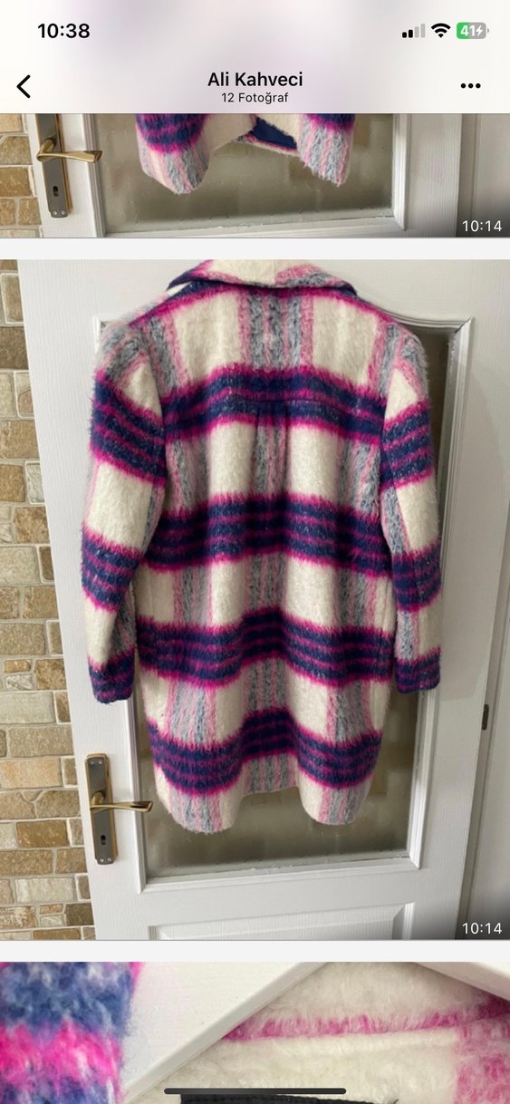 Kadın Çok Renkli Midi Yün Kaban Mink pink markası - Görsel 2