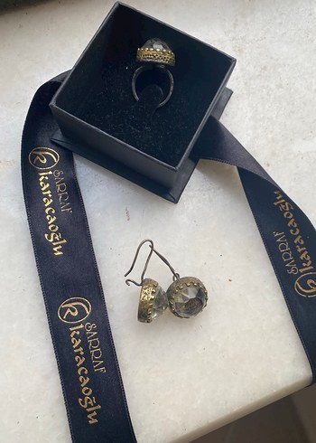 Gümüş yüzük küpe takım - Görsel 3