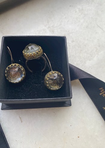 Gümüş yüzük küpe takım - Görsel 2