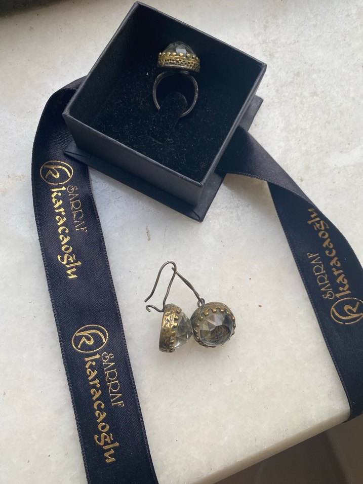 Gümüş yüzük küpe takım - Görsel 3