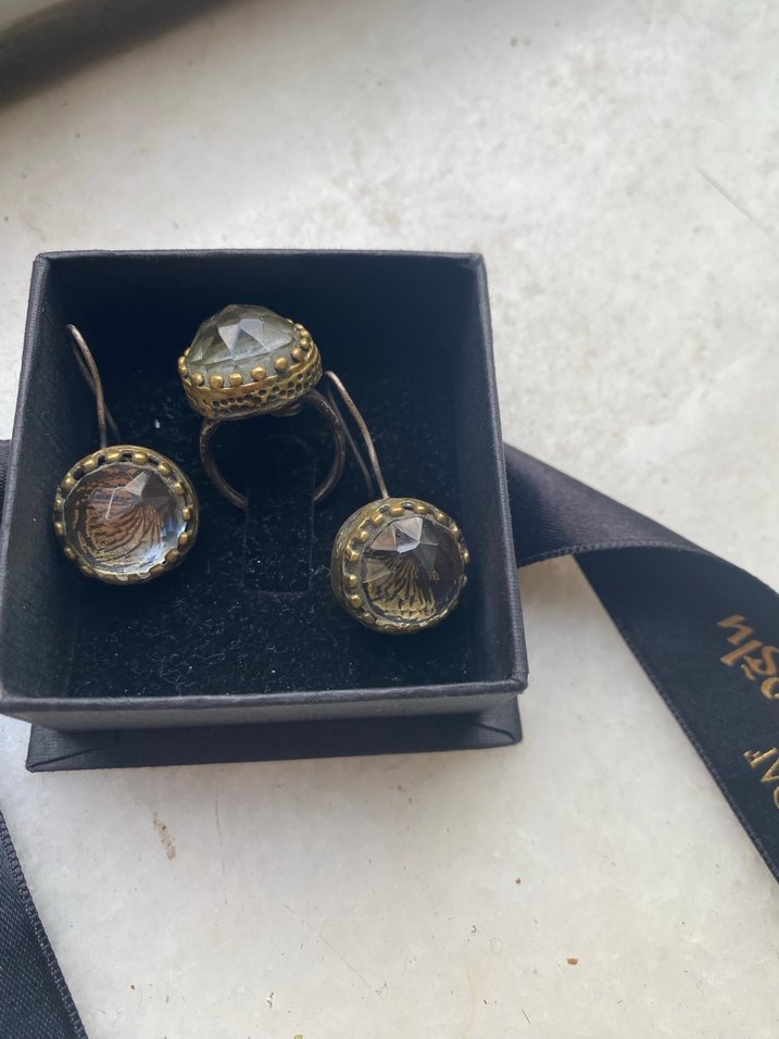 Gümüş yüzük küpe takım - Görsel 2