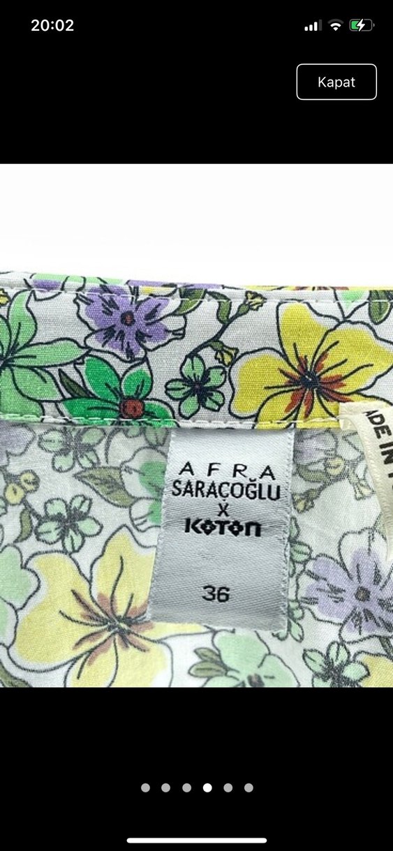 Çiçek Desenli Düğmeli Midi Elbise - Görsel 4