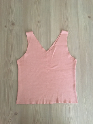 Pudra pembe triko mini üst