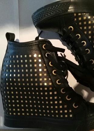 deri gizli topuklu temiz sneaker