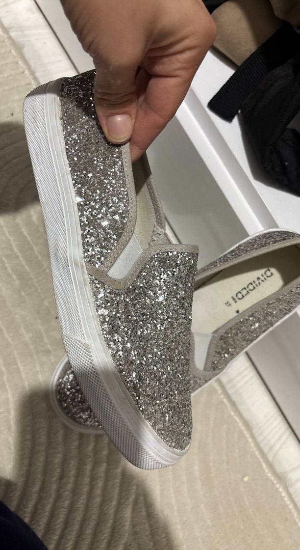 Gri Simli Kadın Dolgu Topuk Spor Ayakkabı - Görsel 3