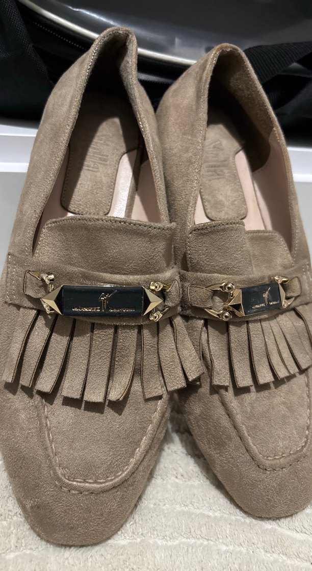 Bej Süet Tokalı Kadın Loafer - Görsel 3