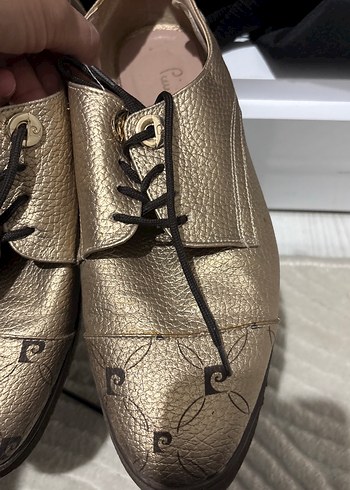 Altın Rengi Deri Klasik Topuklu Kadın Ayakkabı - Görsel 4